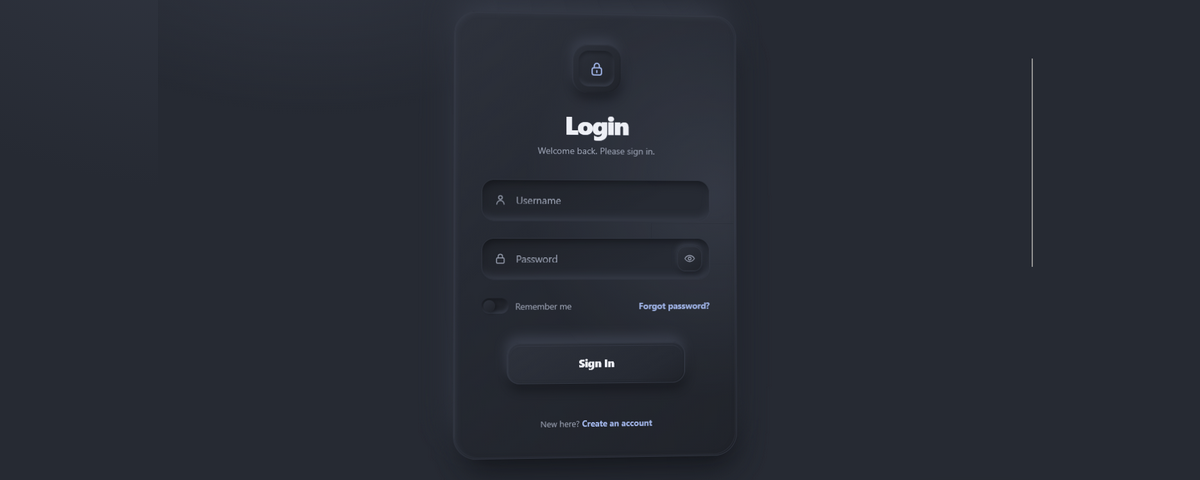 Aperçu de Login 3D Dark